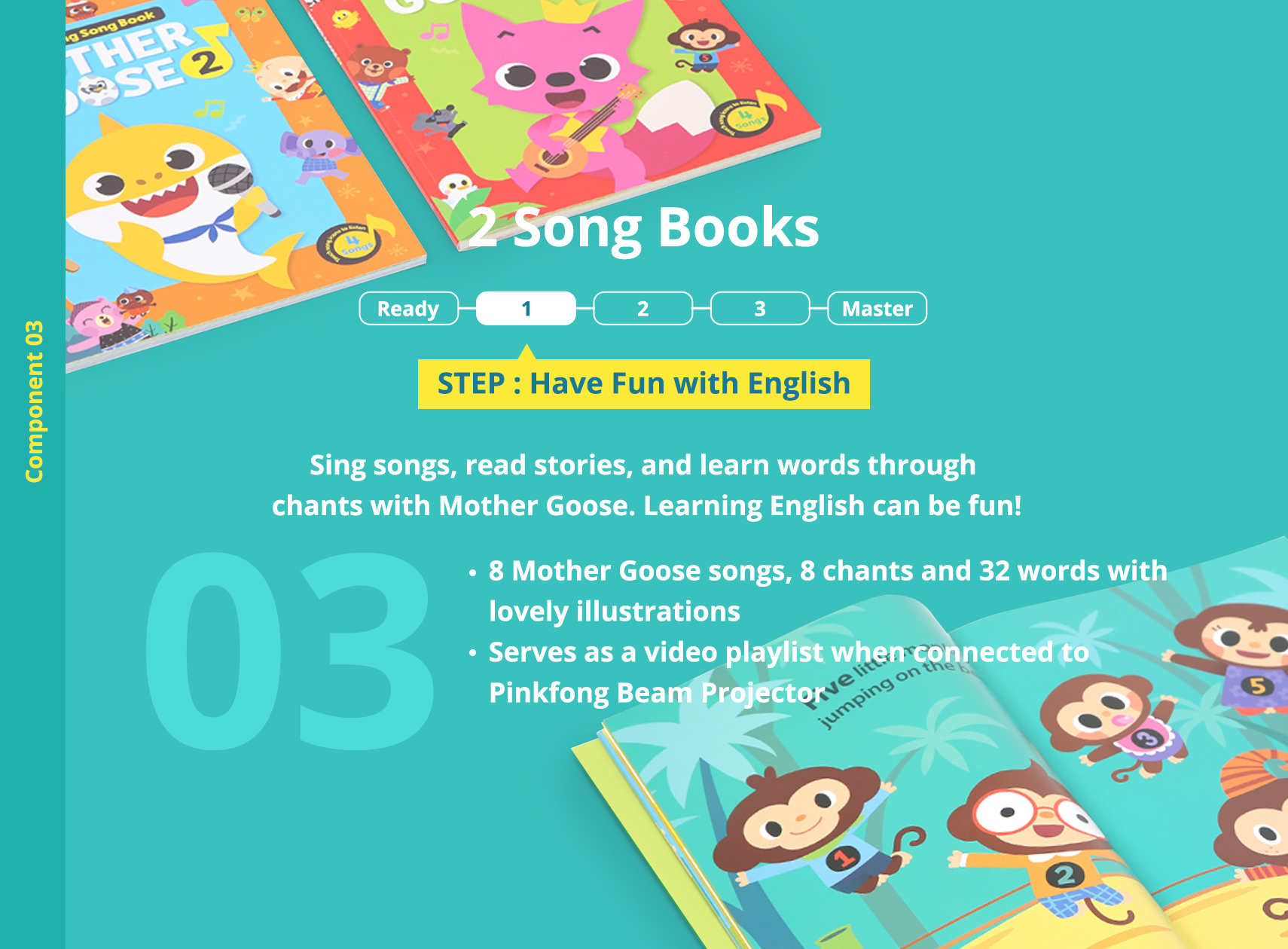 STEP : Have Fun with English. Sing songs, read stories, and learn words through chants with Mother Goose. Learning English can be fun!